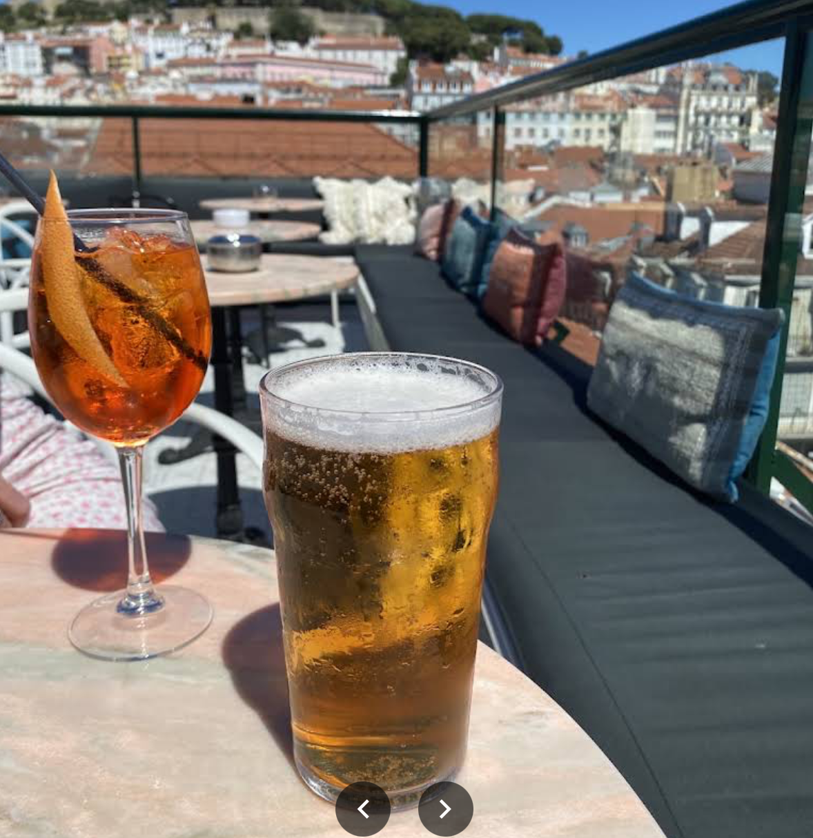 Drinks on the rooftop overlooking São Jorge Castle