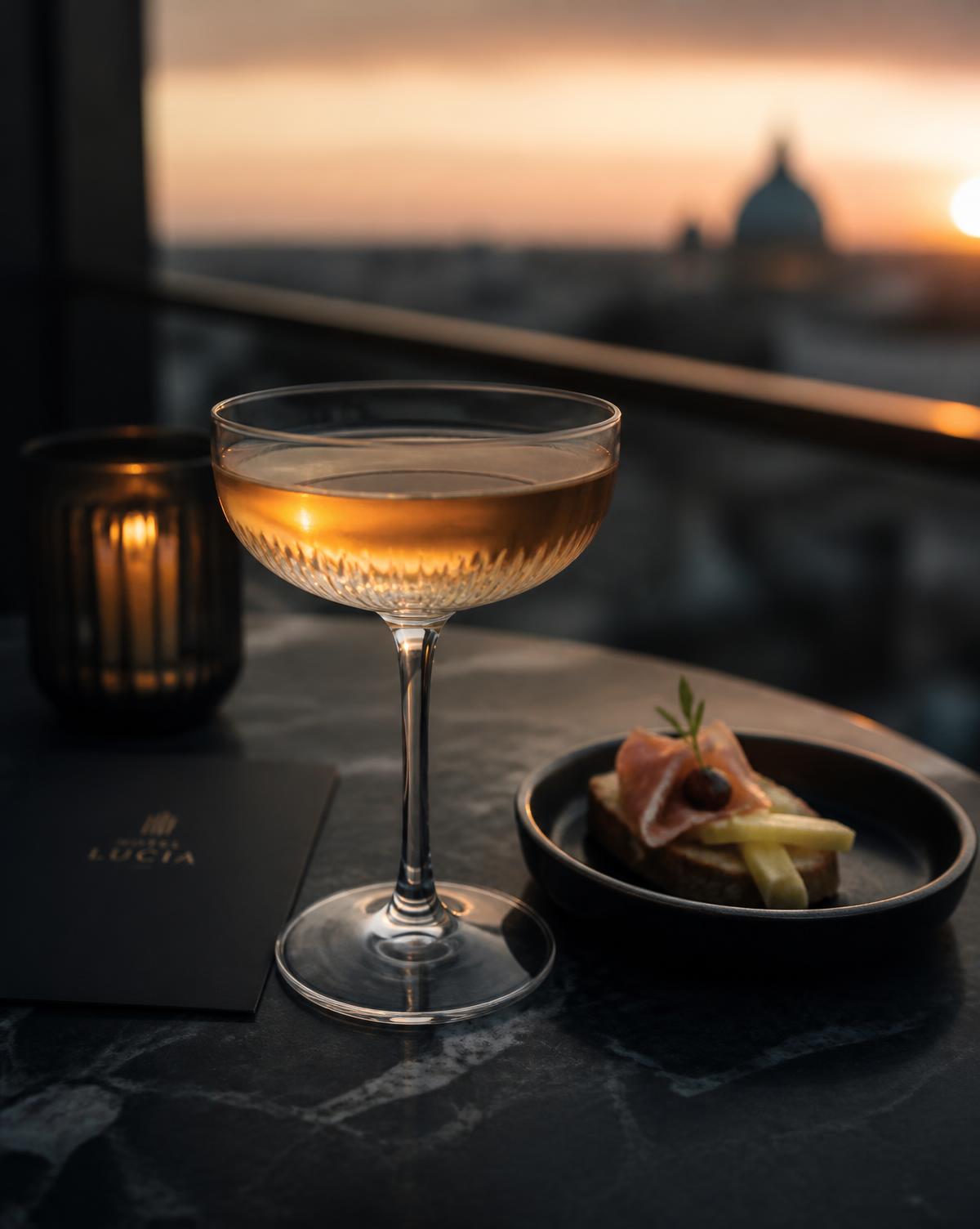 Welcome drink on the rooftop